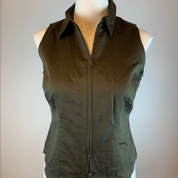 Ann Taylor Loft Sleeveless Zip Front Shirt - Sz 2 - Picture 1 of 5